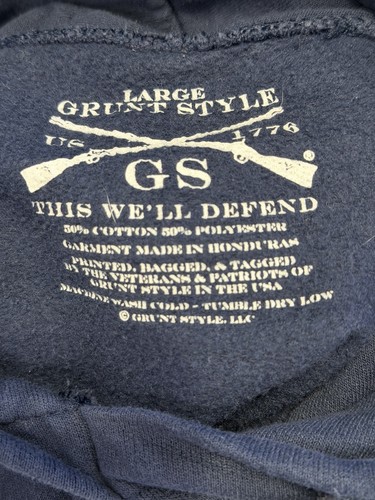 Grunt Style Patriot Hoodie Zero on Back / Navy Blue / Youth Larg - photo 5