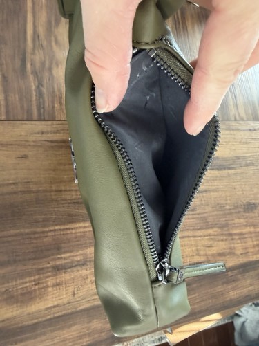 Leather handbag, Simply Vera by Vera Wang Hobo Bag in Olive Gree - photo 5