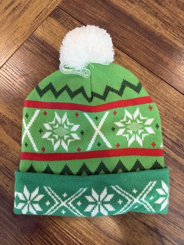 Buddy Elf Movie Green Pom Beanie Winter Christmas Knit Hat - photo 3