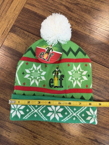 Buddy Elf Movie Green Pom Beanie Winter Christmas Knit Hat - photo 5