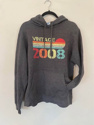 Vintage 2008 18th Birthday Dark Gray Hoodie - Adult Medium