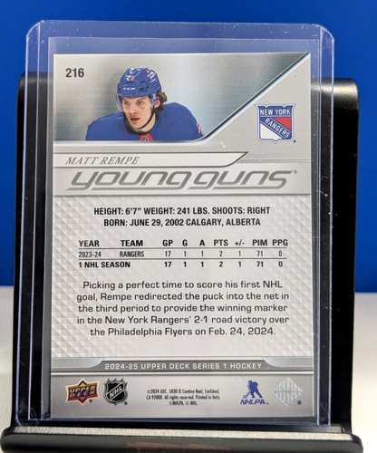 Matt Rempe Adam Fox Rangers Rookie Lot Young Guns #216 Marquee R - photo 2