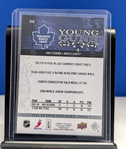 2008-09 Upper Deck Young Guns Luke Schenn Rookie Card #248 - photo 2