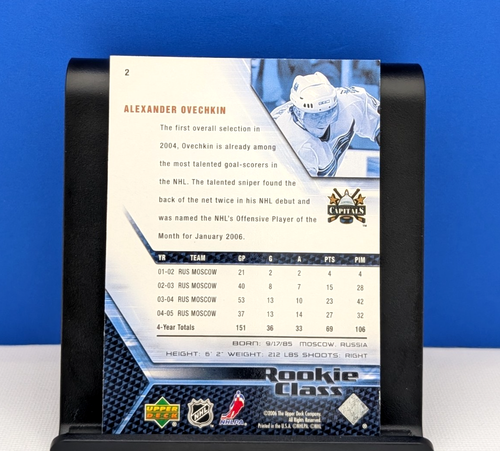 Alexander Ovechkin 2005-06 Upper Deck Rookie Class #2 RC - photo 2