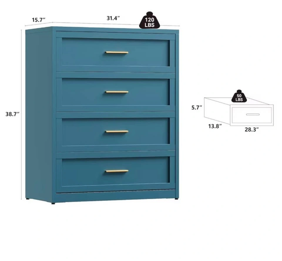 Blue Metal Dresser Storage Drawers - photo 4