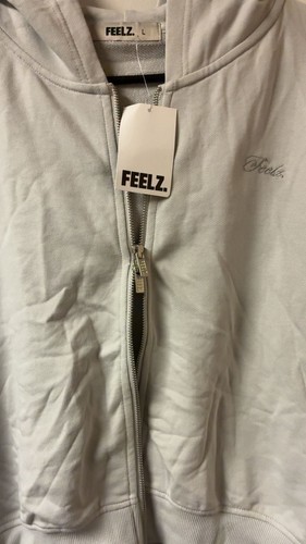 Feelz Washed Zip Hoodie Light Grey Size L New with Tags - photo 4