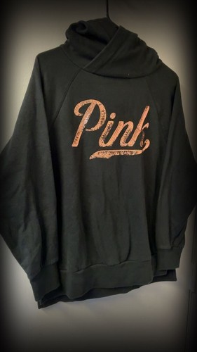 Victoria's Secret PINK Black Pullover Hoodie with Rose Gold Sequ - photo 3