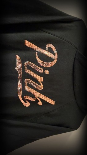 Victoria's Secret PINK Black Pullover Hoodie with Rose Gold Sequ - photo 4