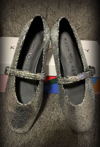 Katy Perry The Evie Mary Jane Silver Crackled Glitter Flats - photo 3