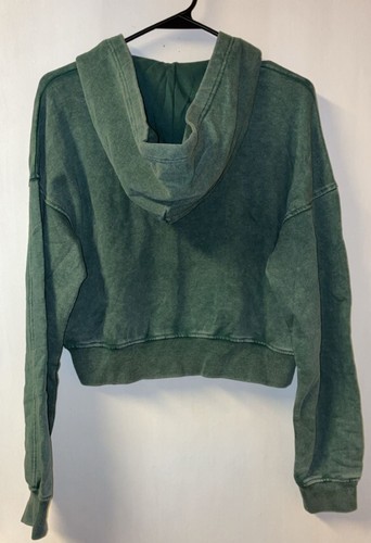 FEELZ. Washed Zip-Up Hoodie Dark Green Size XS - photo 5