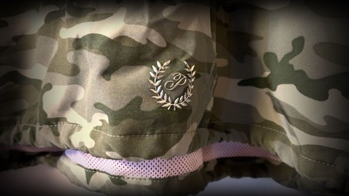 PINK Victoria's Secret Green Camo Quarter Zip Cropped Windbreake - photo 2