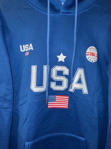 Unbranded Blue USA Patriotic Graphic Print Fleece Hoodie - photo 3