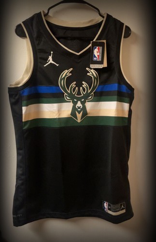 Milwaukee Bucks Jordan Brand NBA Black Dri-FIT Swingman Jersey S