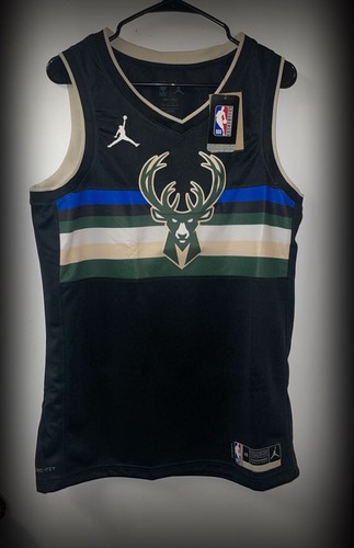 Milwaukee Bucks Jordan Brand NBA Black Dri-FIT Swingman Jersey S - photo 2