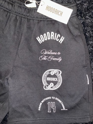 Hoodrich Match Short Logo Print Black Sweat Shorts
