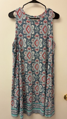 LOFT Outlet Sleeveless Medallion Print Shift Dress Size L - photo 2