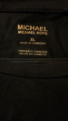 Michael Kors Black Short Sleeve T-Shirt with Animal Print MK Log - photo 3