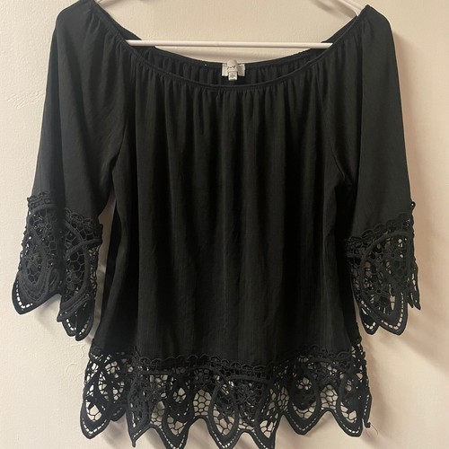 love J Women's Blouse Size Small Black Stretch 3/4 Sleeve - photo 2