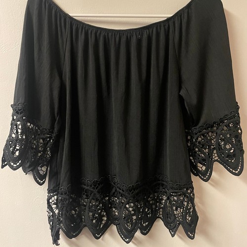 love J Women's Blouse Size Small Black Stretch 3/4 Sleeve - photo 4