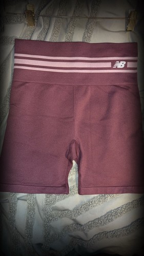 New Balance Women's Burgundy Seamless High Rise Biker Shorts