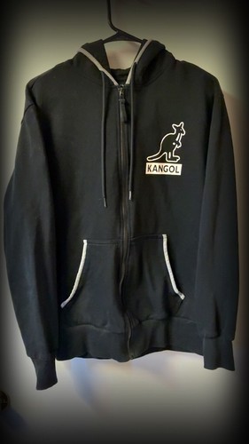 Kangol Men's Black Full Zip Hoodie Sweatshirt Size M