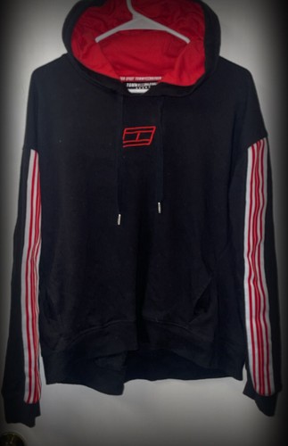 Tommy Hilfiger Sport Black Hoodie with Red & White Stripe