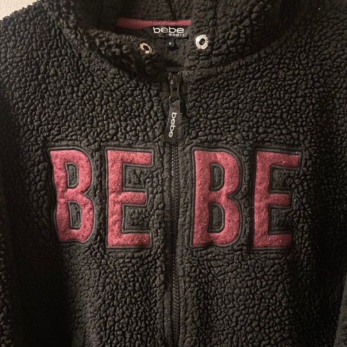 BEBE SPORT Faux Shearling Sherpa Full Zip Hoodie with Contrast L - photo 4