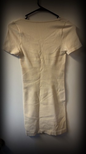 OQQ Women's Ribbed Square Neck Short Sleeve Fitted Mini Dress - photo 3