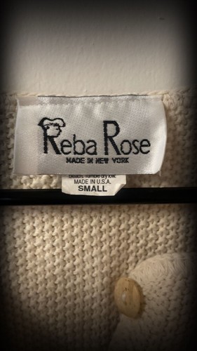 Vintage Reba Rose Striped Neutral Knit Button Down Cardigan - photo 2