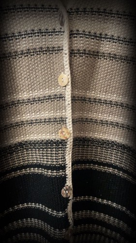 Vintage Reba Rose Striped Neutral Knit Button Down Cardigan - photo 5