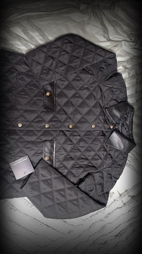 Marc New York Quilted Jacket with Faux Leather Details