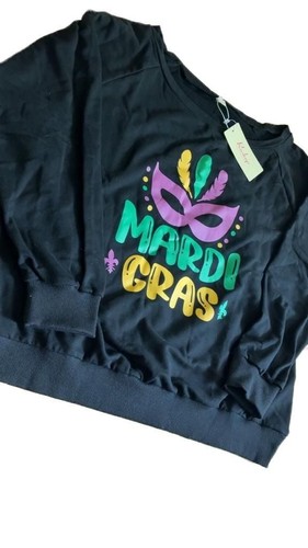 Roshop Mardi Gras Graphic Sweatshirt Black Size XL - photo 2