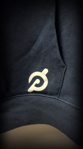 Peloton Navy Blue Full Zip Hoodie with Striped Sleeve Logo Size - photo 4