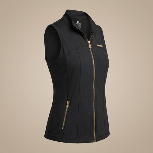 Uncia Active Black Full-Zip Performance Vest with Gold Hardware - photo 2