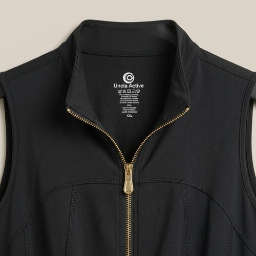 Uncia Active Black Full-Zip Performance Vest with Gold Hardware - photo 3