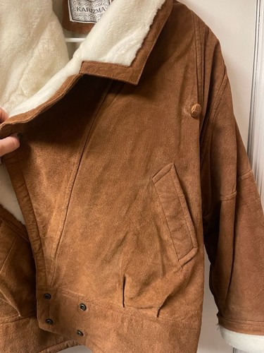 Vintage Karizma Genuine Suede Bomber Jacket with Faux Fur - photo 5
