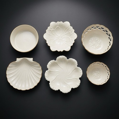 Vintage Lenox Ivory Porcelain Gold Rim Collection Set of 6