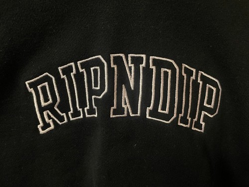NWT RipNDip Cropped Black Hoodie | Embroidered Logo | Size XS - photo 3