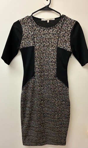 Rachel Rachel Roy Multi-Color Tweed Colorblock Sheath Dress Size