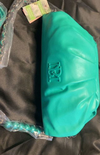 Badgley Mischka Teal Ruched Convertible Clutch Bag - photo 2