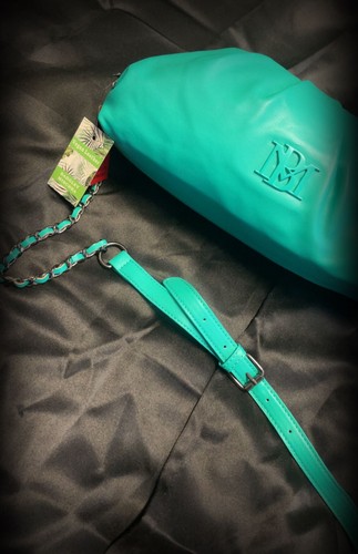 Badgley Mischka Teal Ruched Convertible Clutch Bag - photo 5