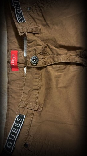 Guess Men's Brown Logo Tape Cargo Shorts Size 33 - photo 4