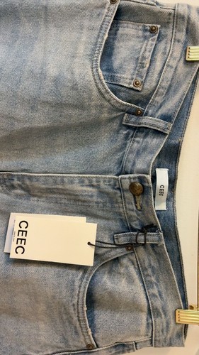 CEEC Light Wash Distressed Wide Leg Jeans - photo 4