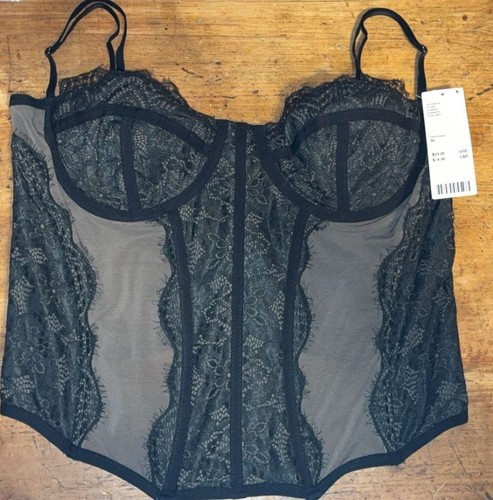 Urban Outfitters Out From Under Modern Love Black Lace Corset