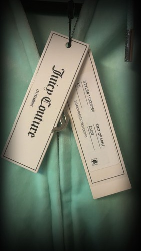 Juicy Couture OG Big Bling Velour Zip-Up Hoodie in Tint of Mint - photo 3