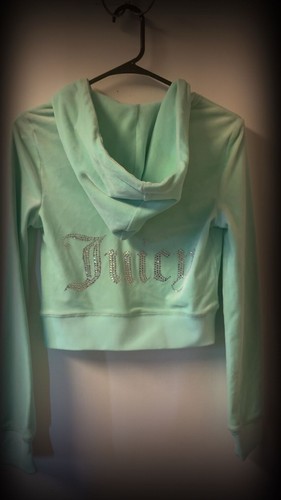 Juicy Couture OG Big Bling Velour Zip-Up Hoodie in Tint of Mint - photo 4