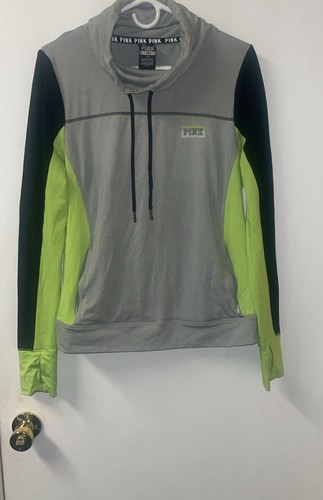 Victoria's Secret PINK Ultimate Funnel Neck Gray Neon Pullover