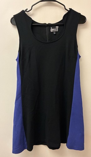 dressT Black and Blue Colorblock Sleeveless Scoop Neck Dress Siz