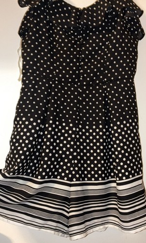 Blue Rain Polka Dot Ruffle Romper with Striped Hem Size XS - photo 2