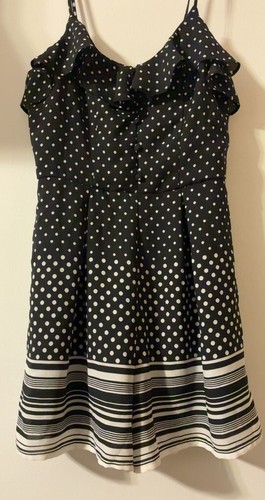 Blue Rain Polka Dot Ruffle Romper with Striped Hem Size XS - photo 3